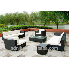 DE- (330) mobiliário de exterior de vime sofá barato de 7 lugares